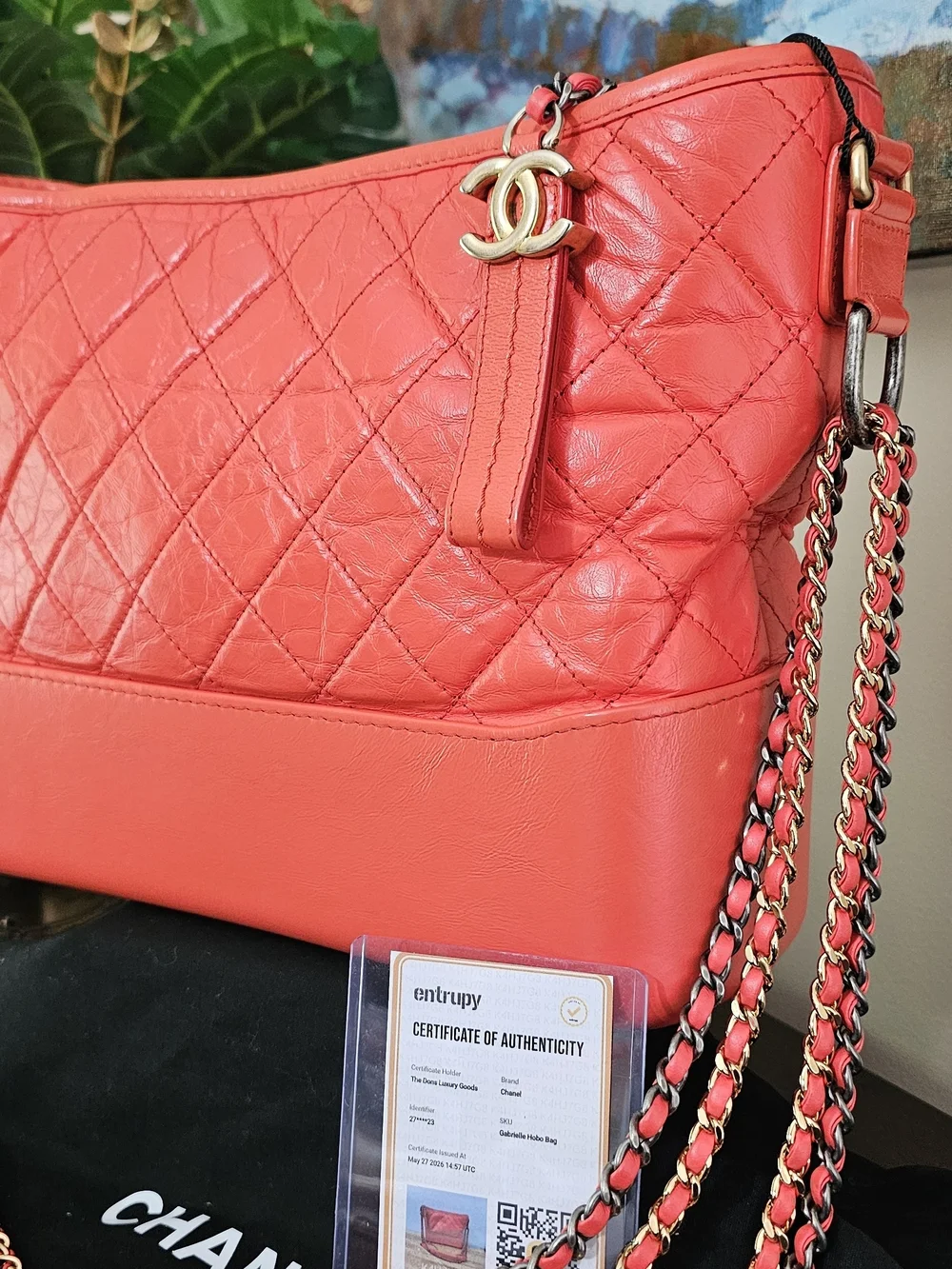 CHANEL Gabrielle Aged Calfskin Bag AUTHENTIC